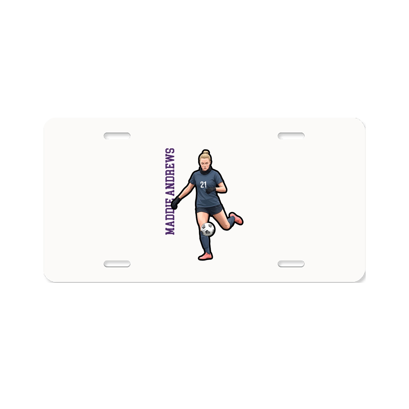 License Plate — Name Vertical in Classic