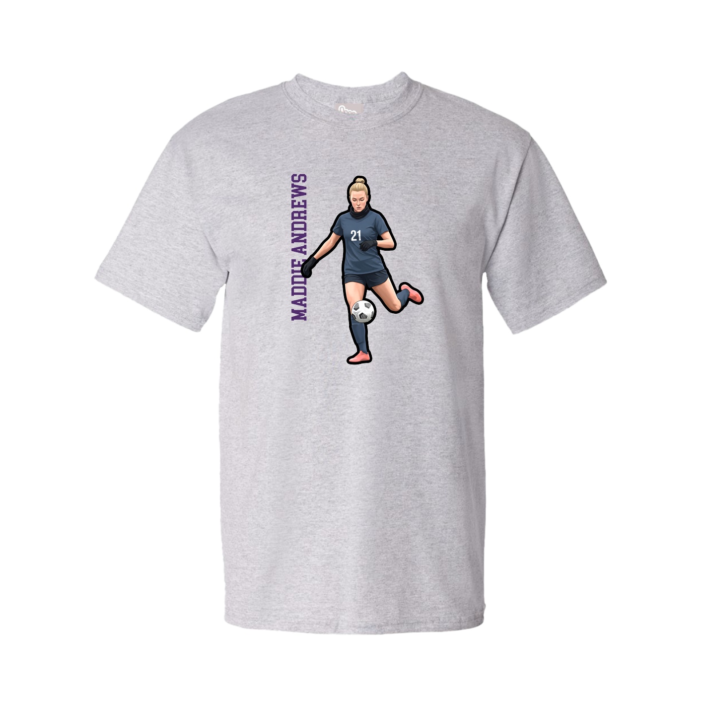 Youth Tee — Name Vertical in Grey