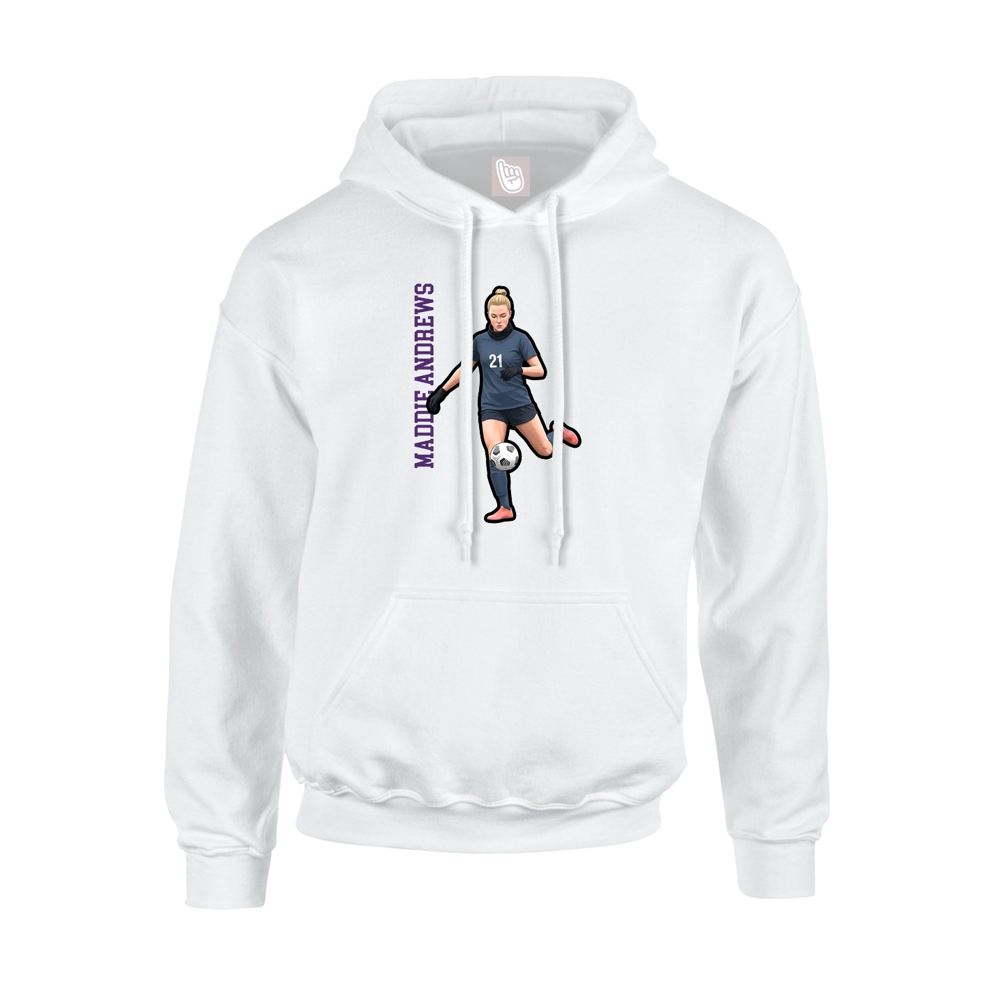 Youth Hoodie — Name Vertical in White