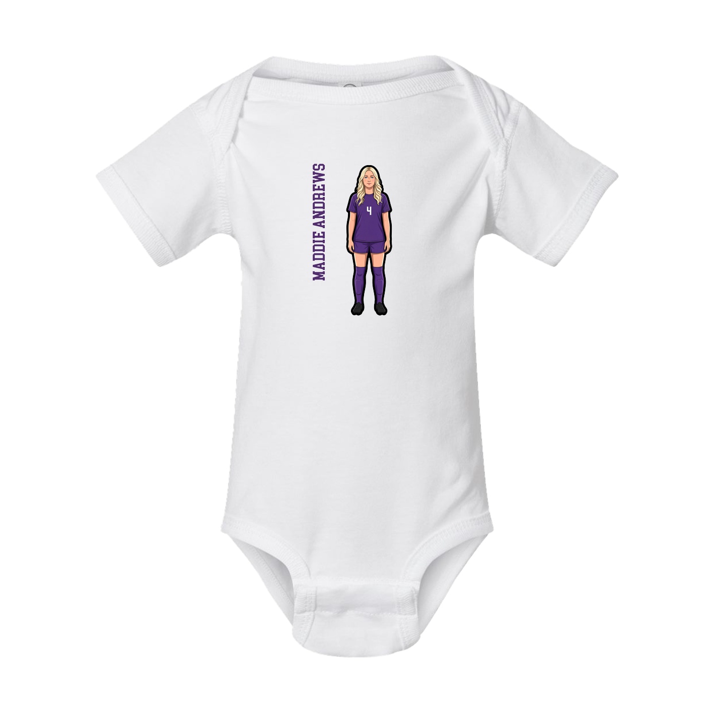Baby Onesie — Name Vertical in White