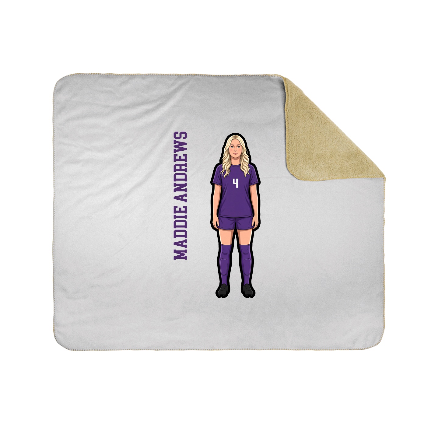 Throw Blanket — Name Vertical in White
