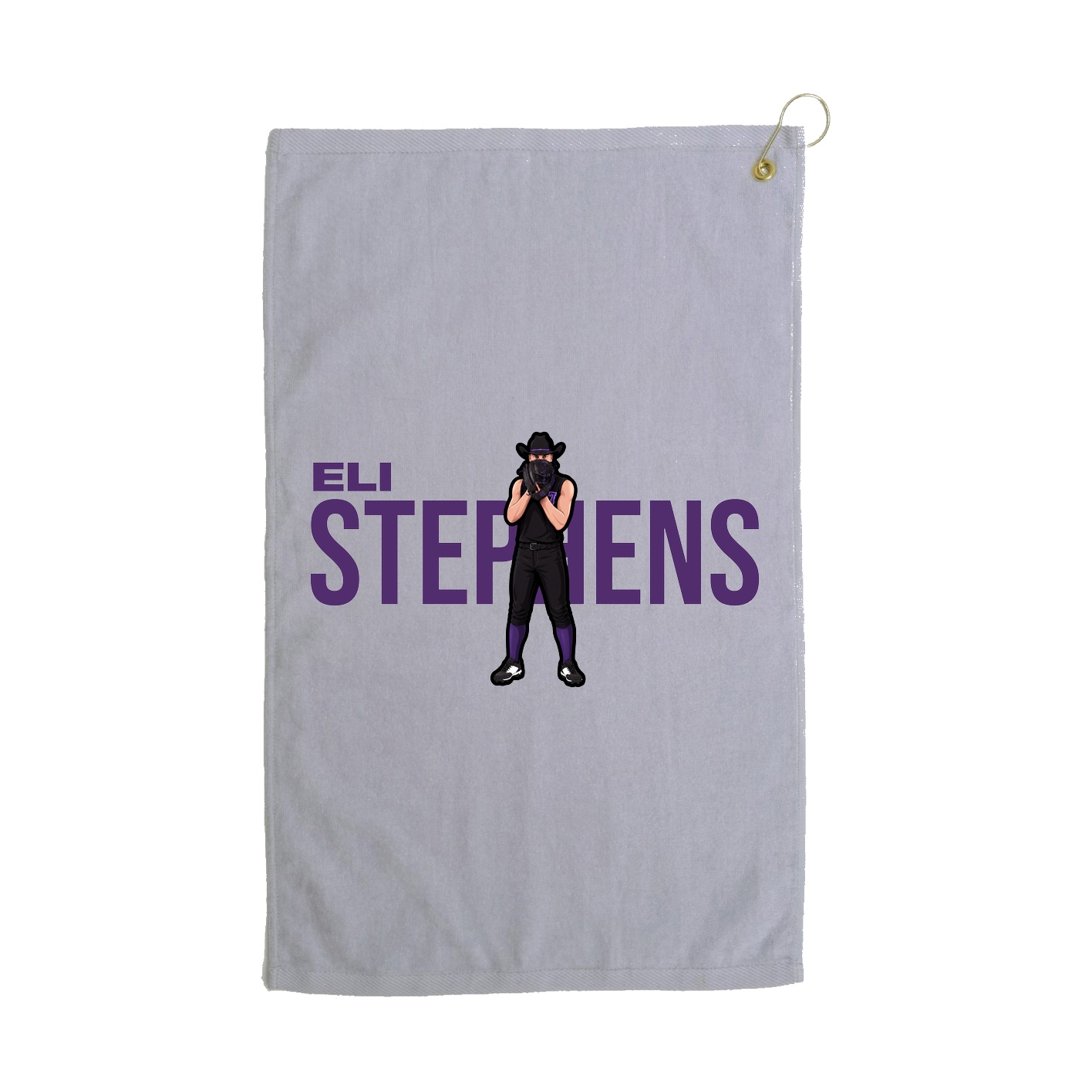 Golf Towel — Player Name in Grey