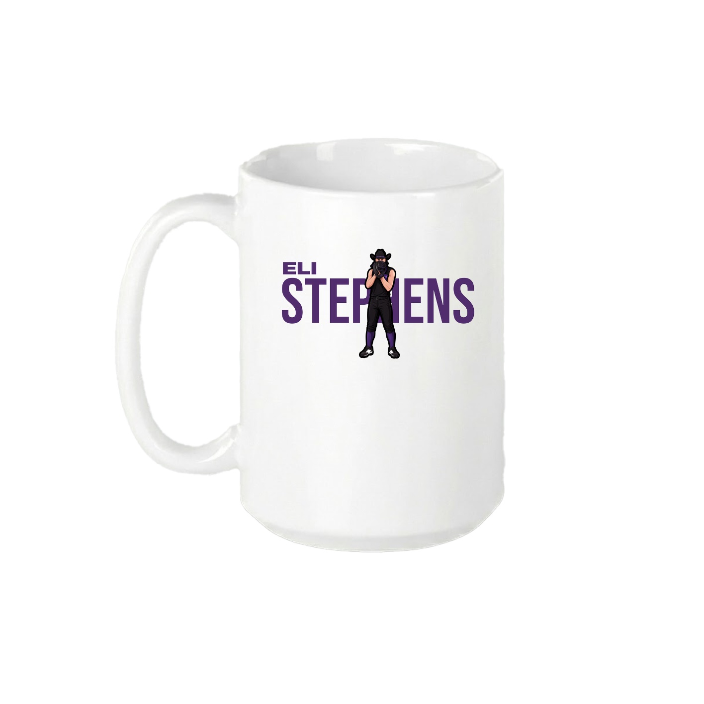15oz Coffee Mug — Player Name in White