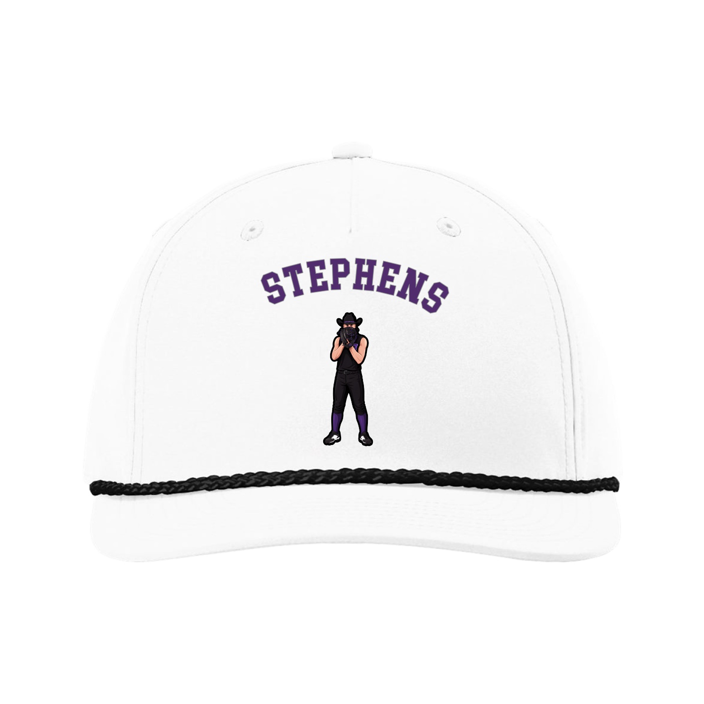 Five-Panel Classic Rope Cap — Shirsey Arch in White