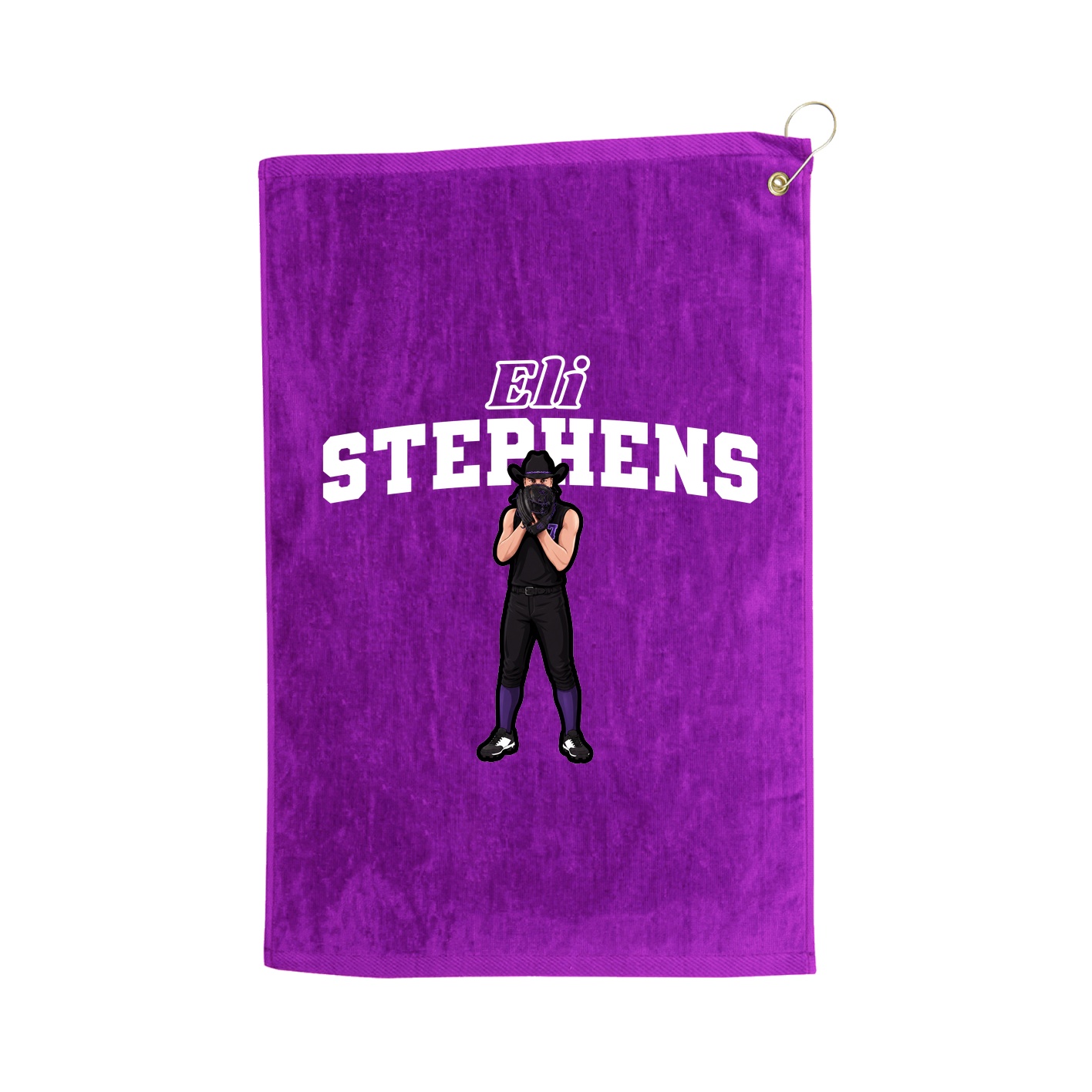 Golf Towel — Name Arch in Purple