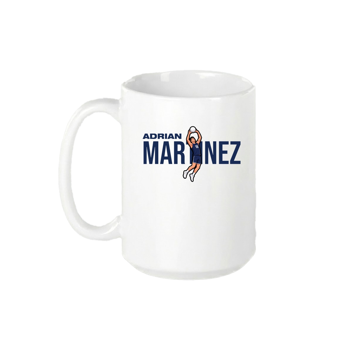 15oz Coffee Mug — Player Name in White