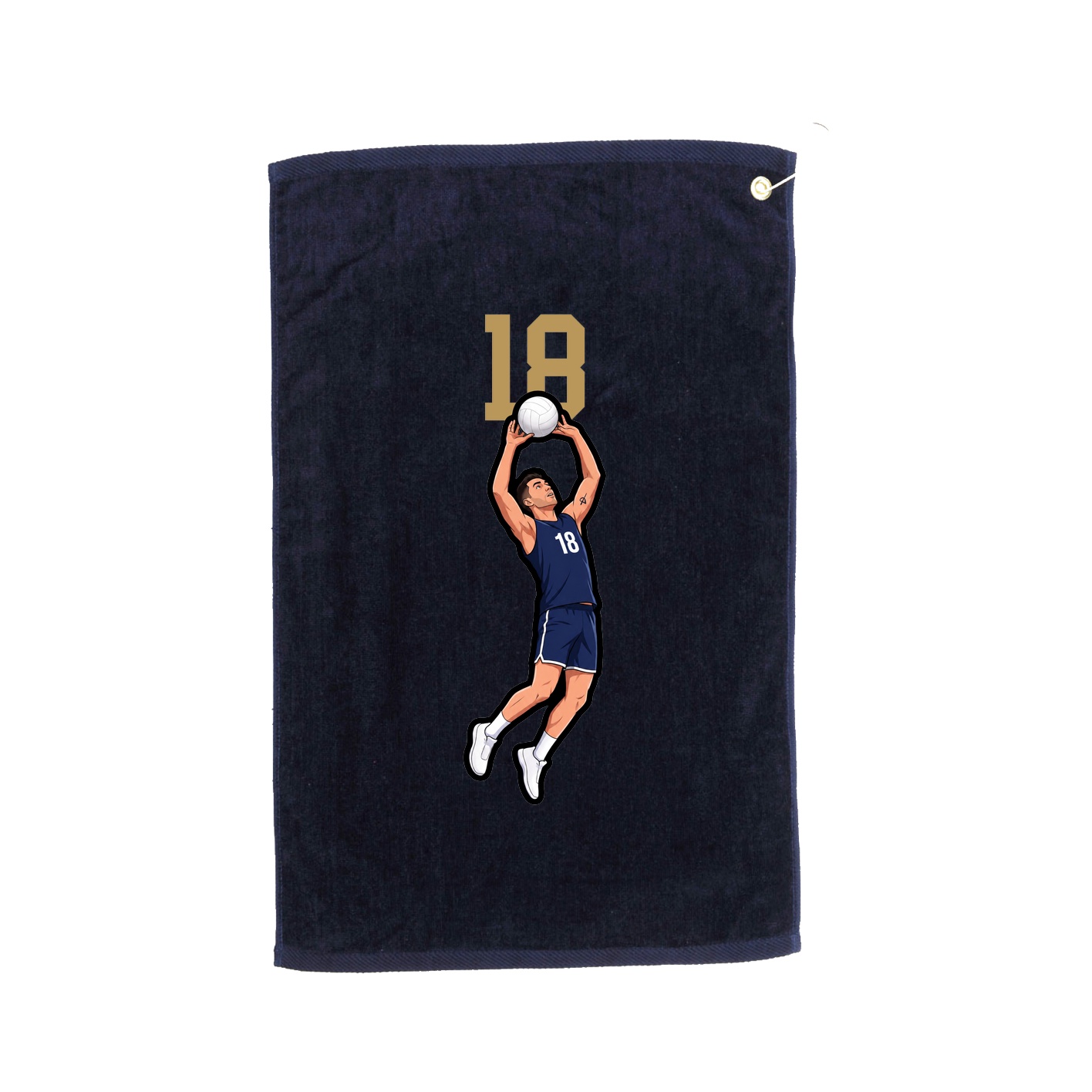 Golf Towel — Number Top in Navy