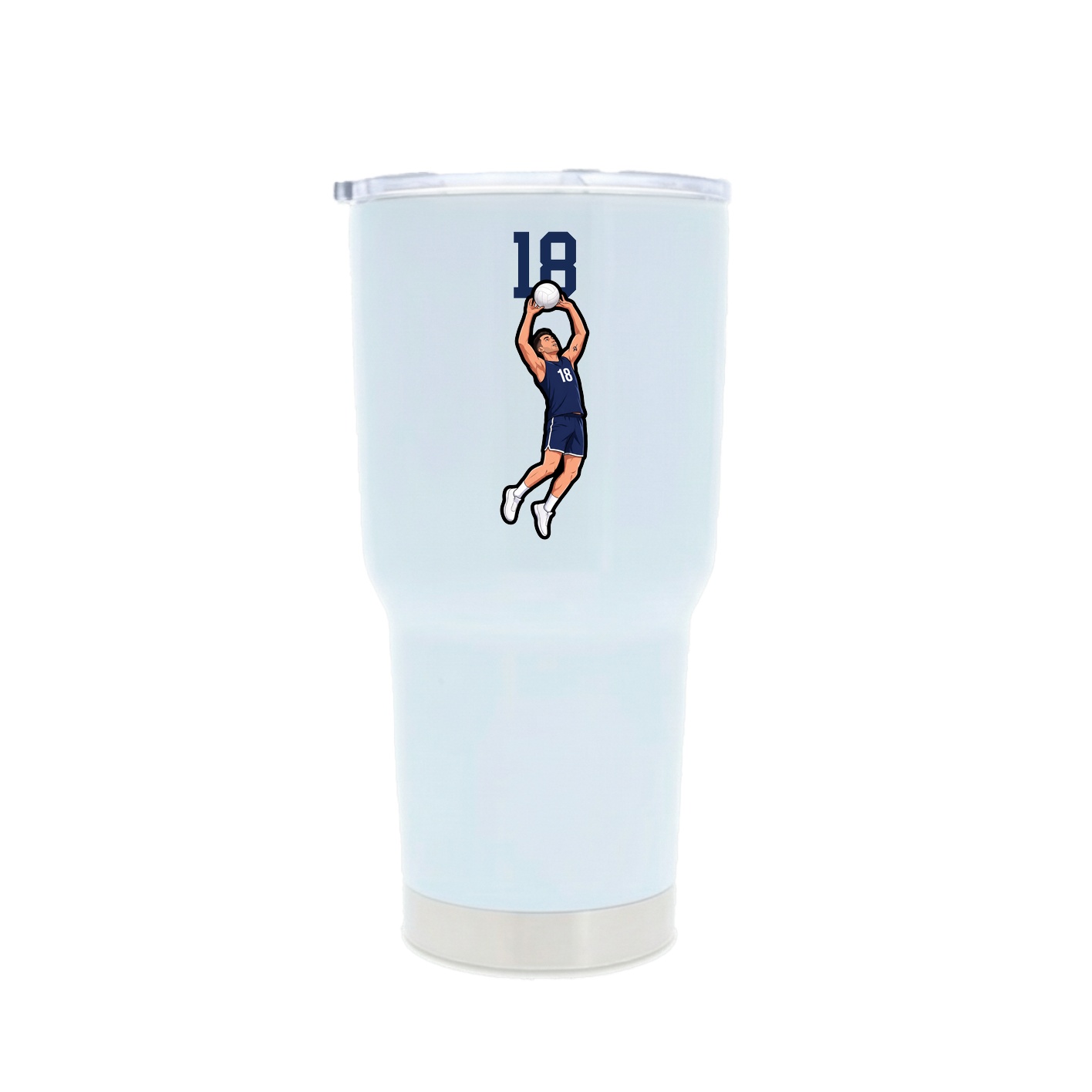 30oz Stainless Steel Tumbler — Number Top in White