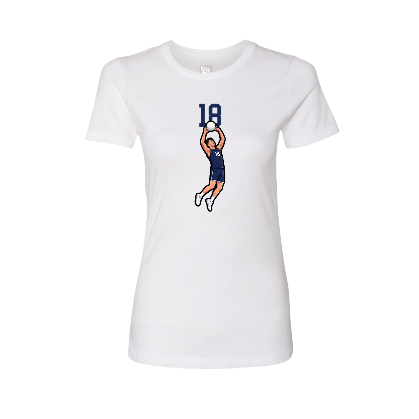 Fitted Women's Tee — Number Top in White