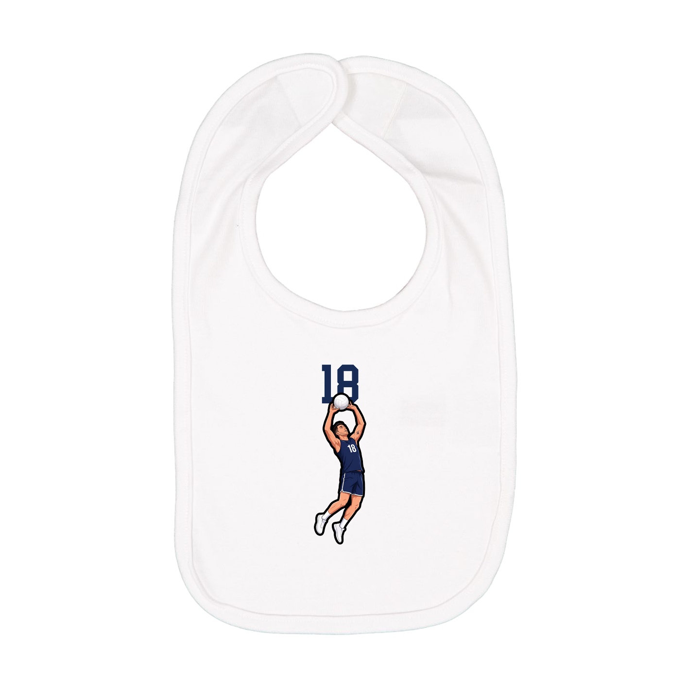 Infant Bib — Number Top in White