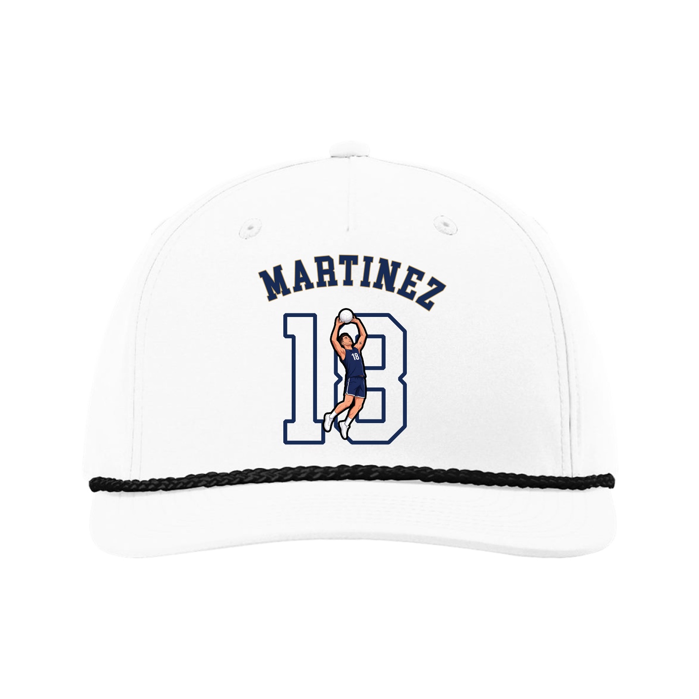 Five-Panel Classic Rope Cap — Shirsey Arch in White