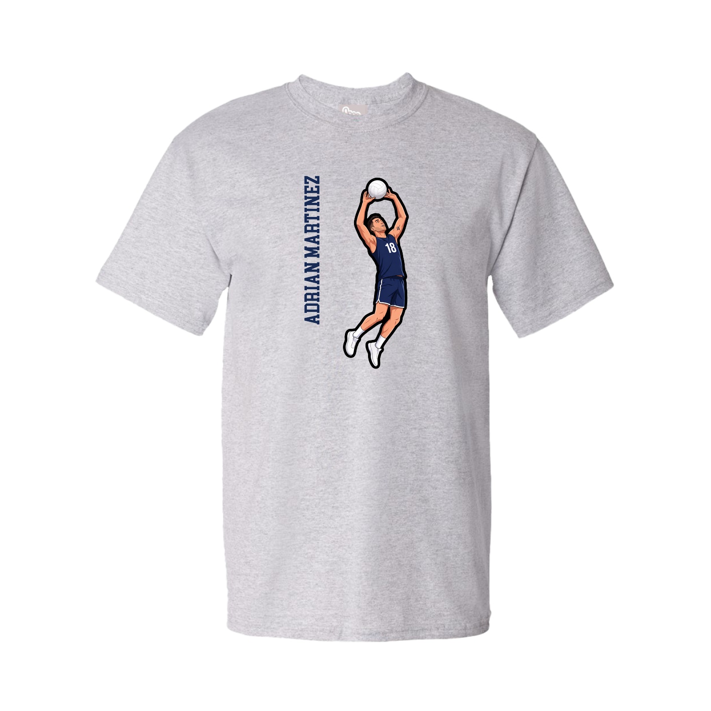 Tee — Name Vertical in Grey