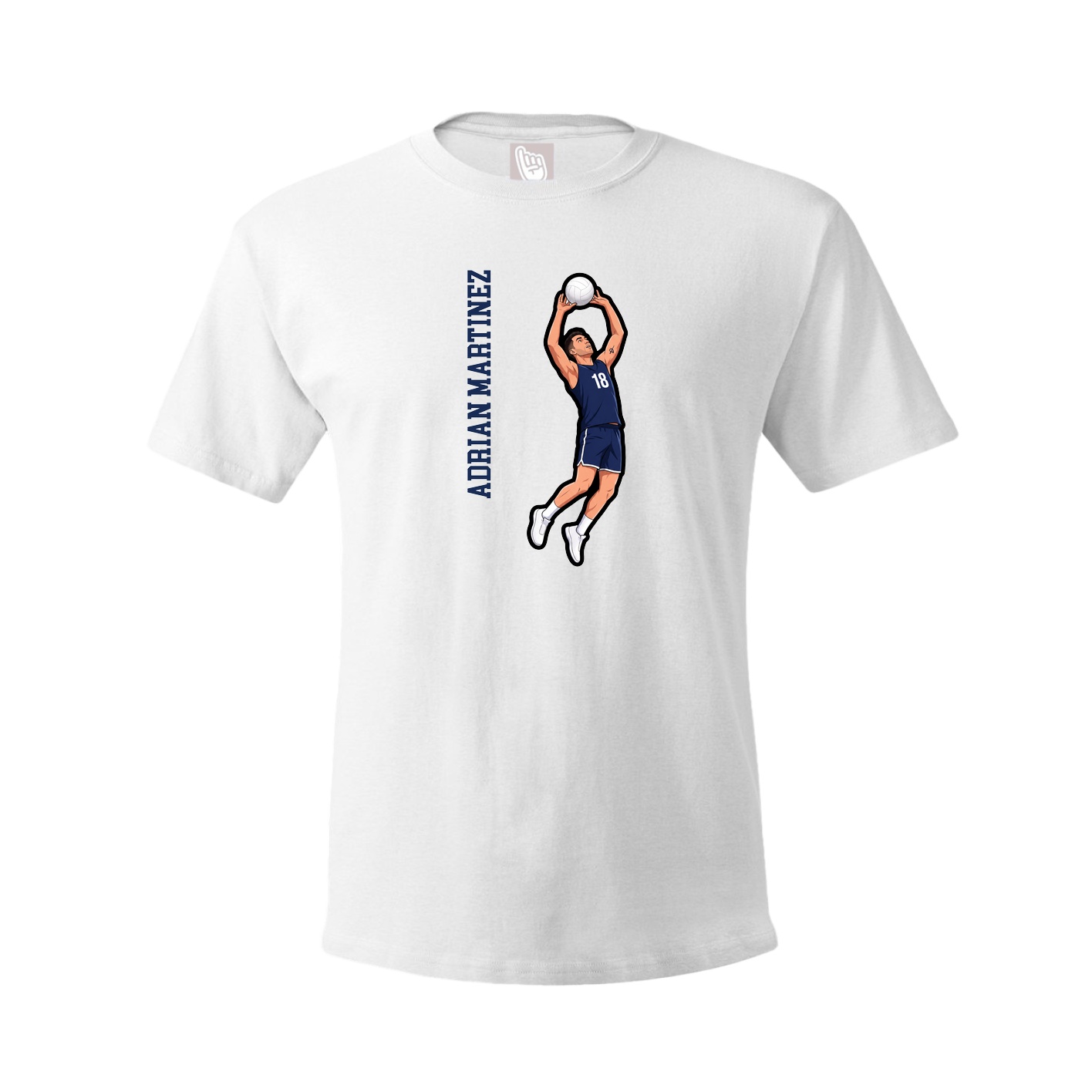 Youth Tee — Name Vertical in White
