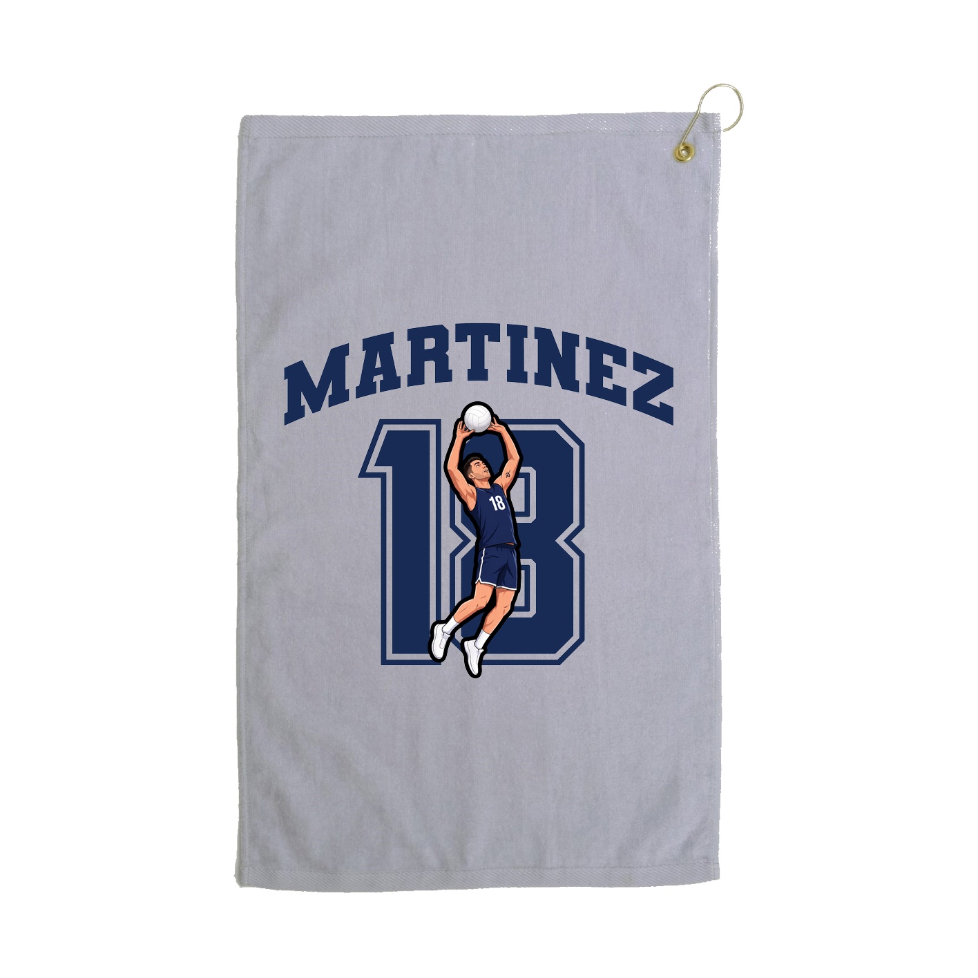 Golf Towel — Number in Grey