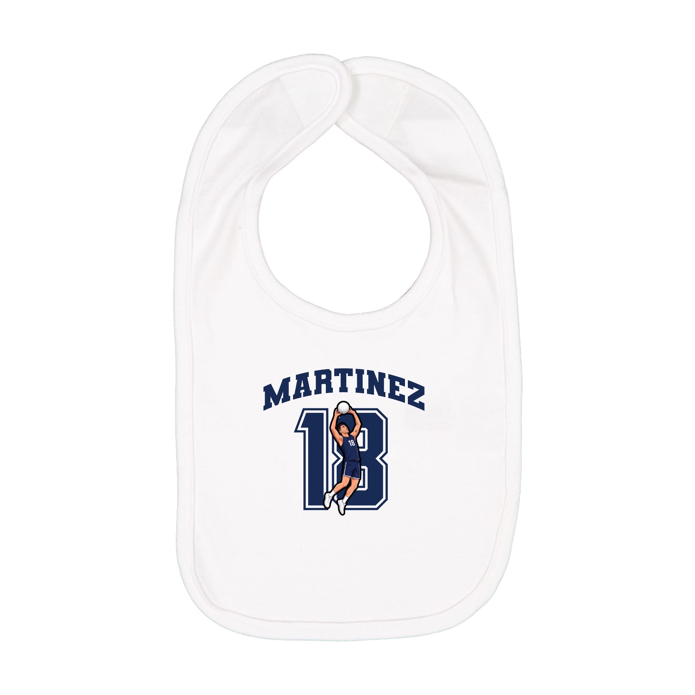 Infant Bib — Number in White
