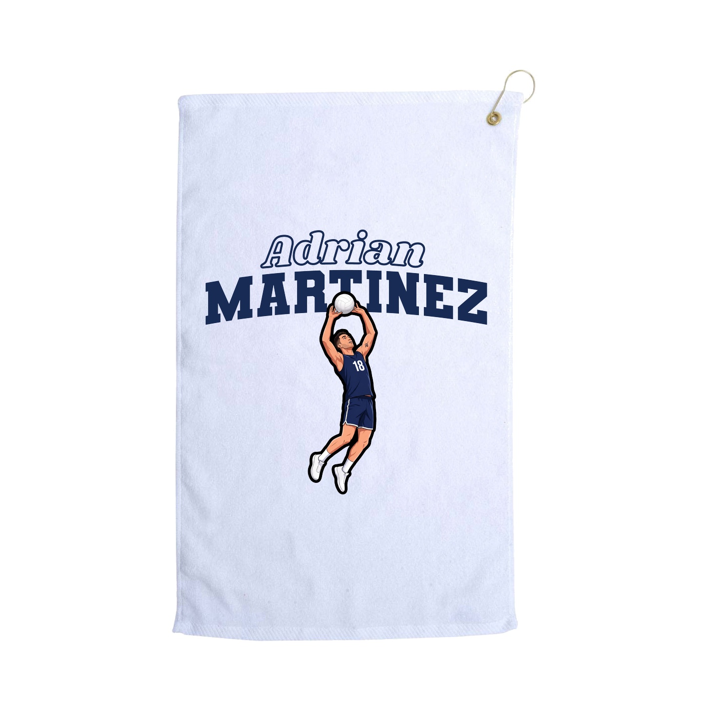 Golf Towel — Name Arch in White