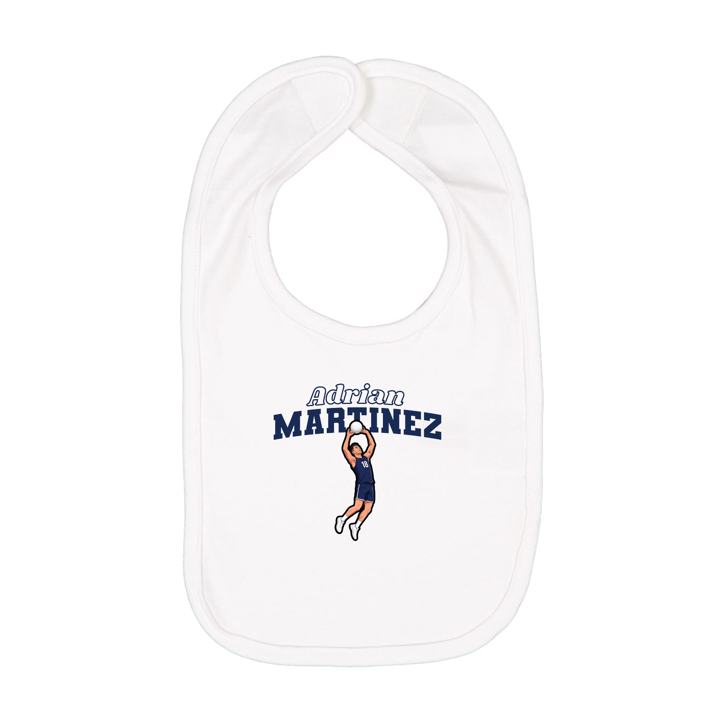 Infant Bib — Name Arch in White
