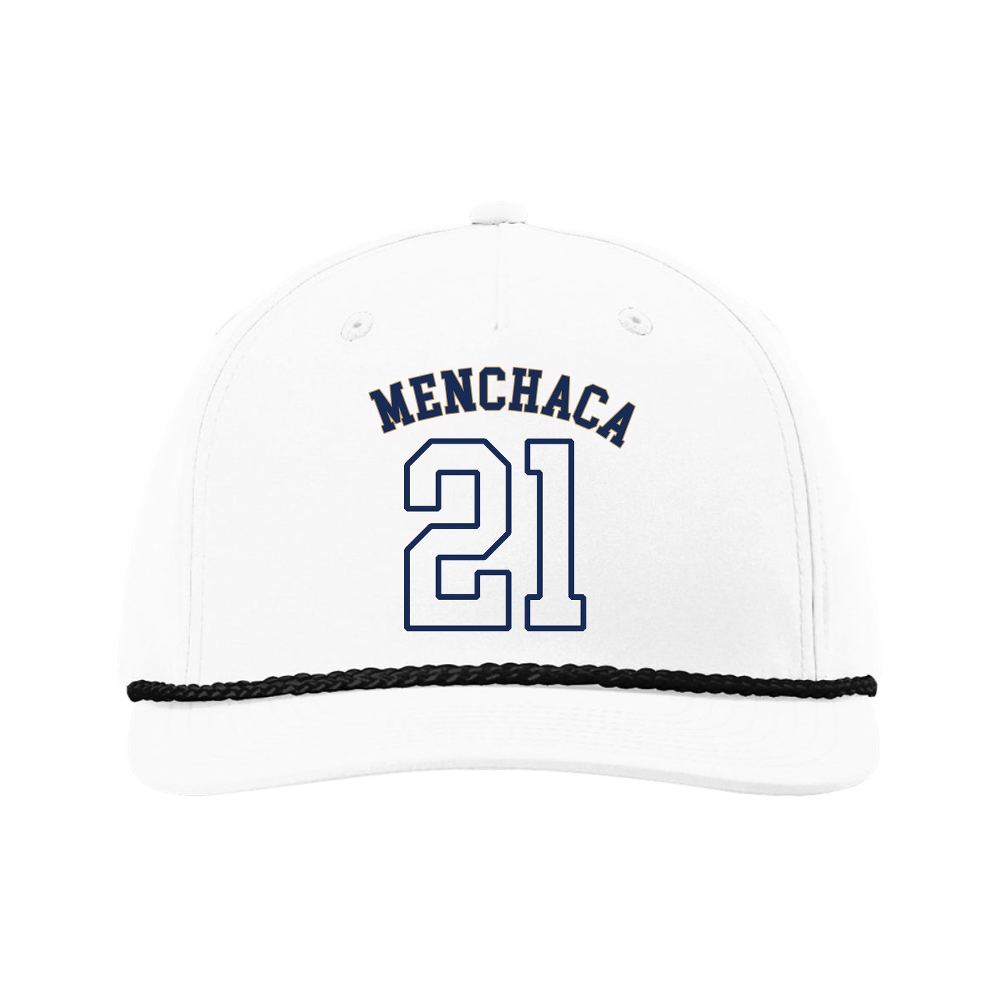 Five-Panel Classic Rope Cap — Shirsey Arch in White