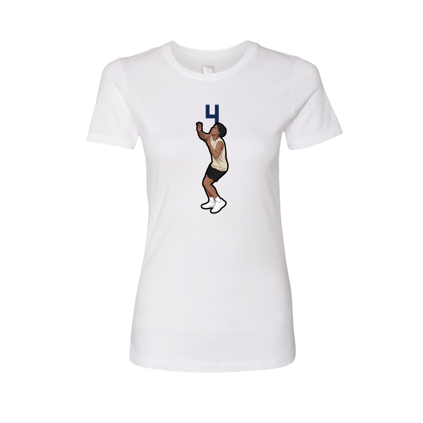 Fitted Women's Tee — Number Top in White