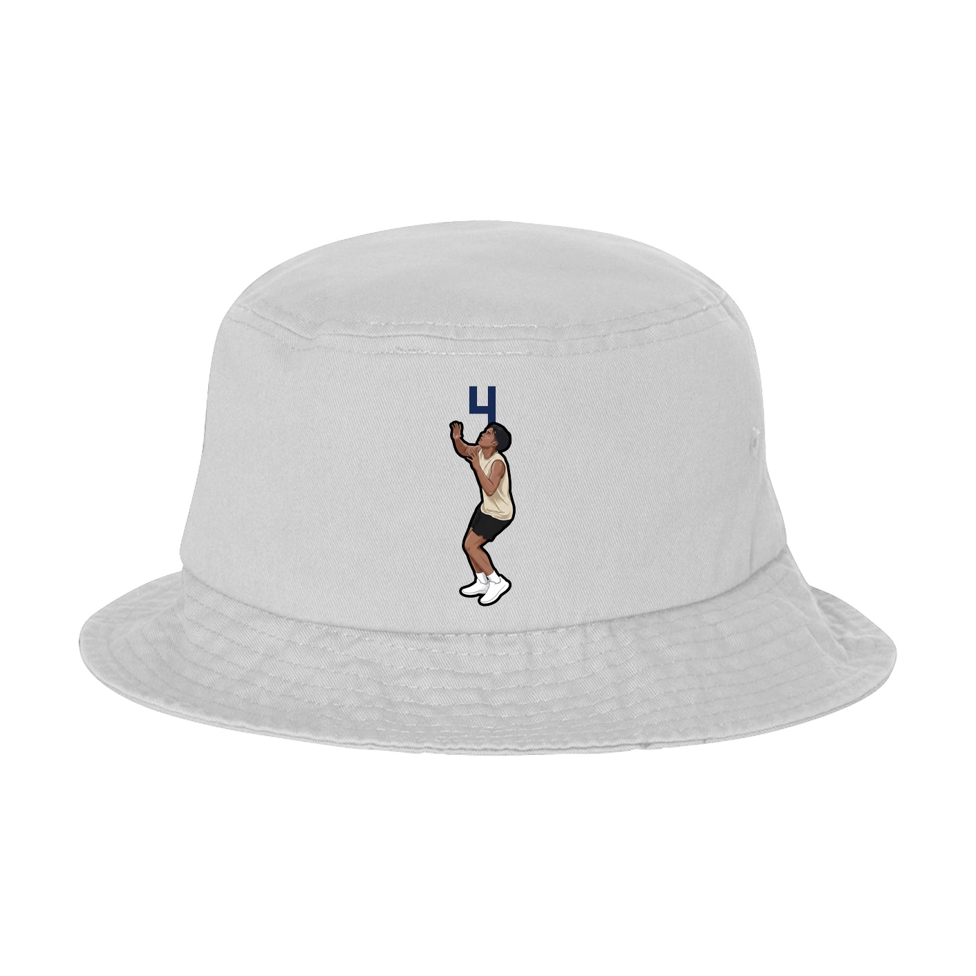 Bucket Cap — Number Top in White