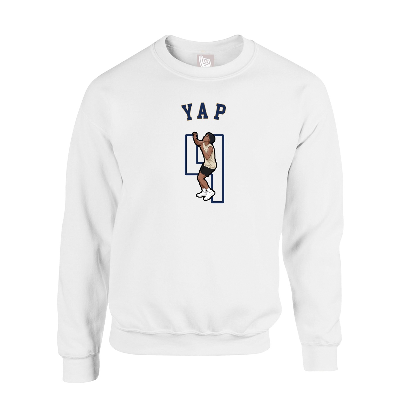 Fleece Crew — Shirsey Arch in White