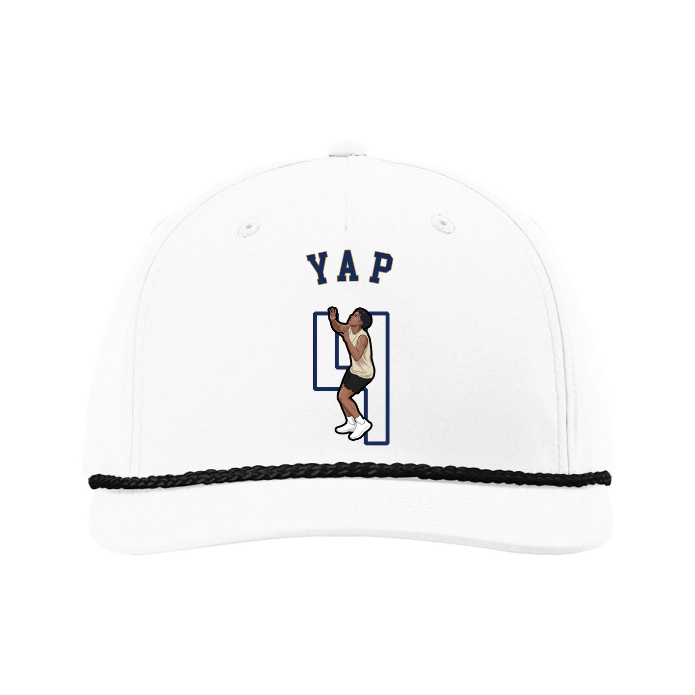 Five-Panel Classic Rope Cap — Shirsey Arch in White