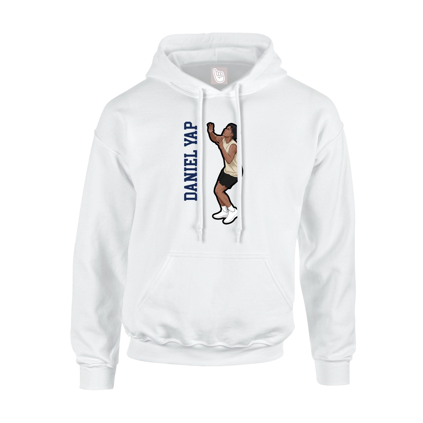 Hoodie — Name Vertical in White
