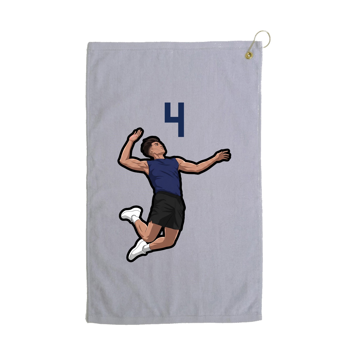 Golf Towel — Number Top in Grey