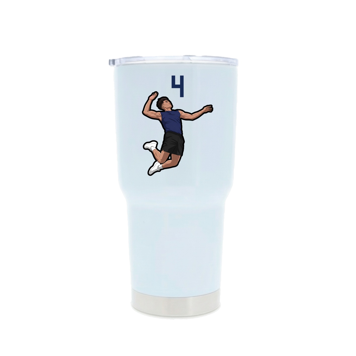 30oz Stainless Steel Tumbler — Number Top in White