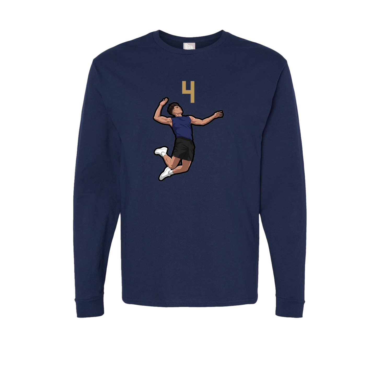 Long Sleeve Tee — Number Top in Navy
