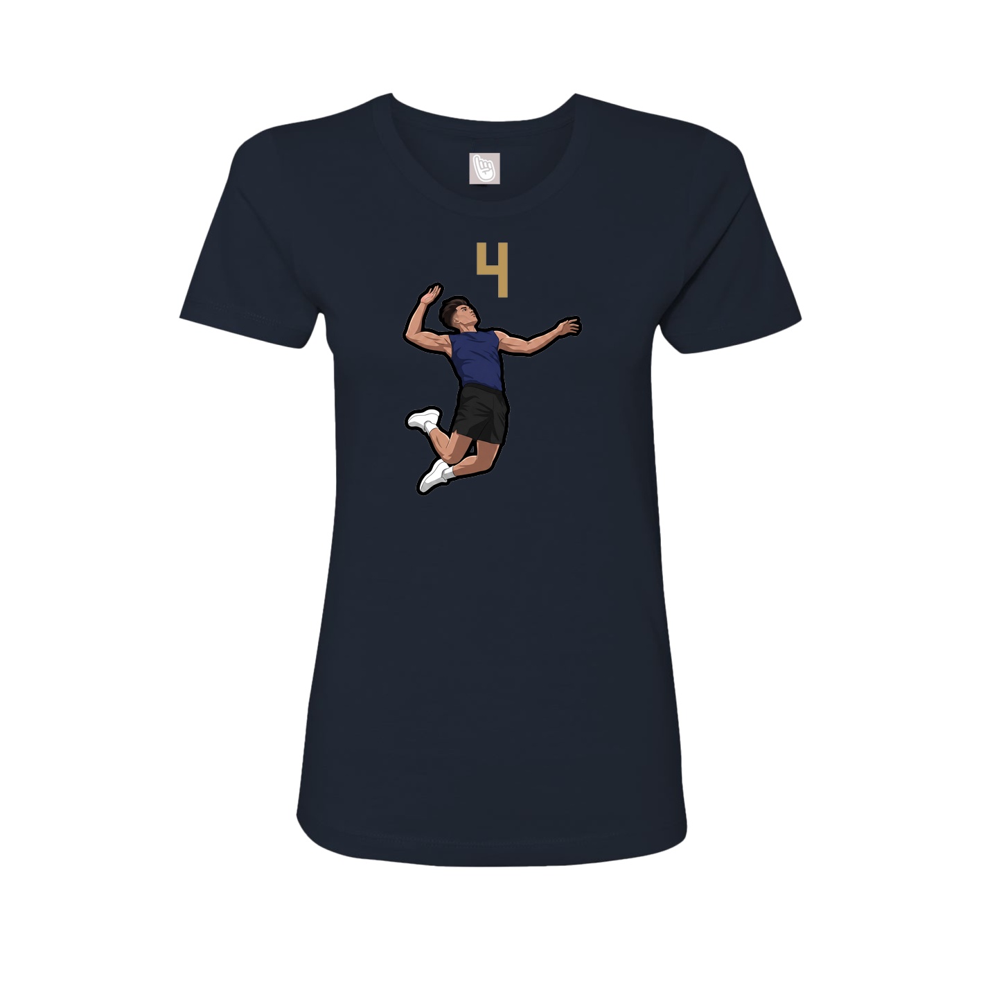 Fitted Women's Tee — Number Top in Navy