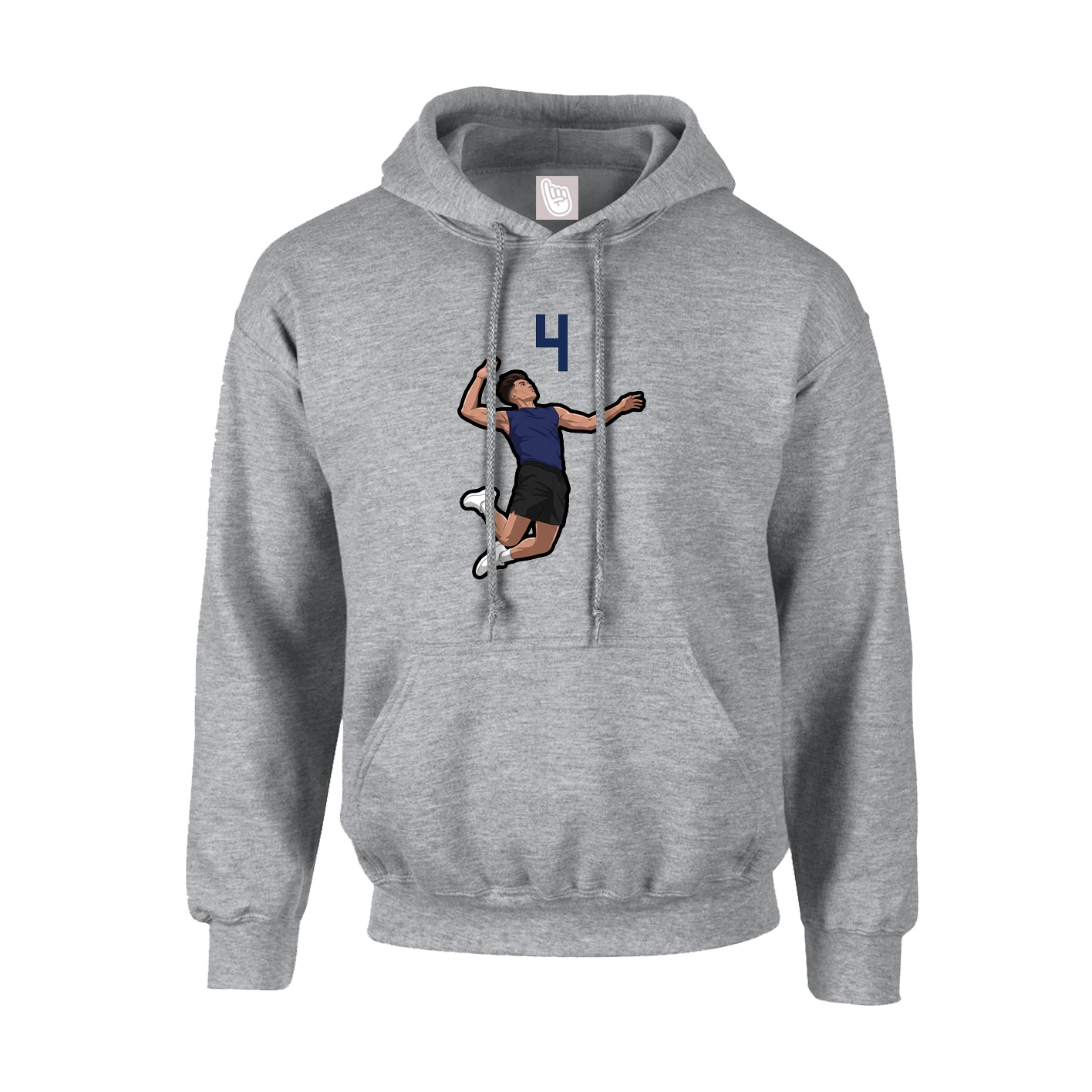Youth Hoodie — Number Top in Grey