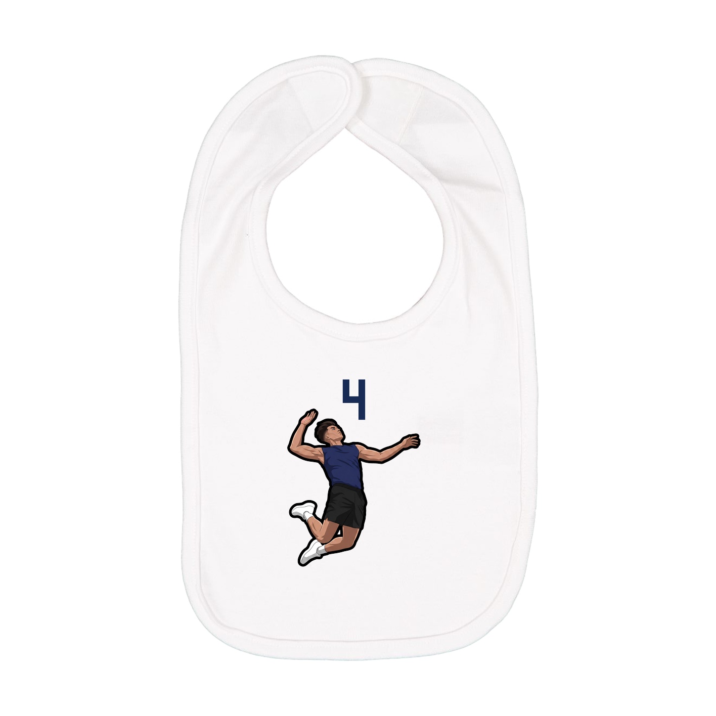 Infant Bib — Number Top in White