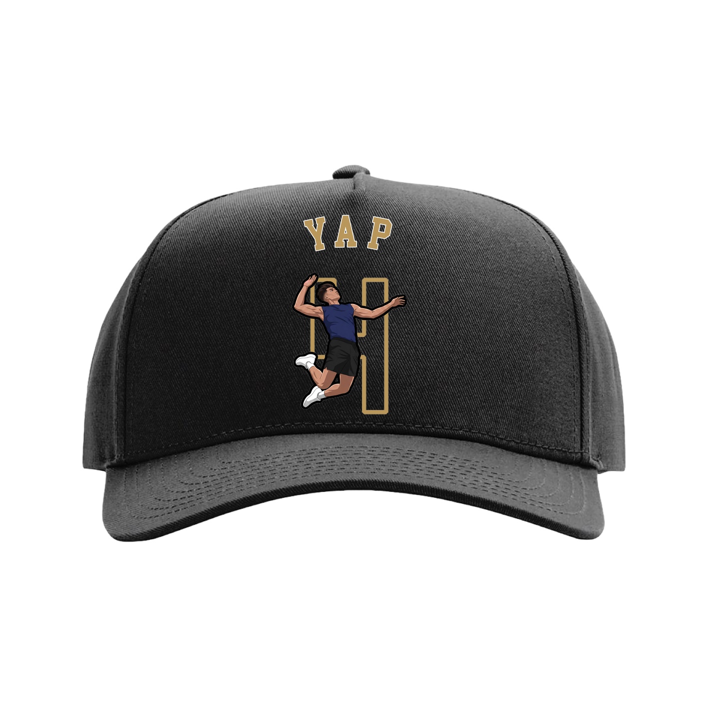 Full Fabric Five-Panel Champ Cap — Shirsey Arch in Black