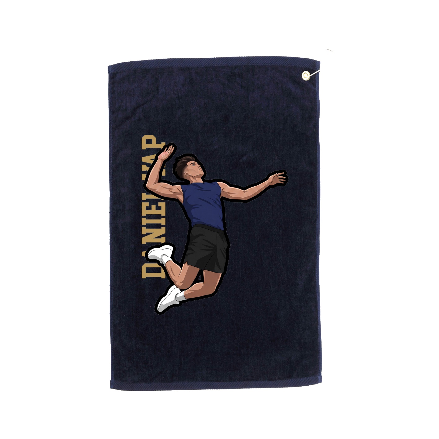 Golf Towel — Name Vertical in Navy