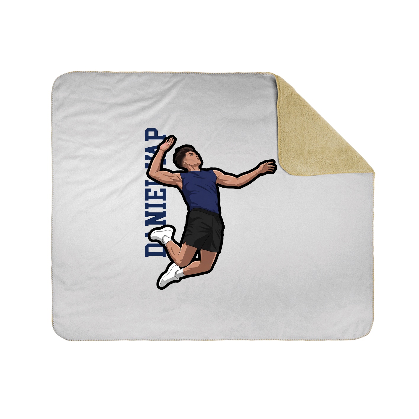 Throw Blanket — Name Vertical in White