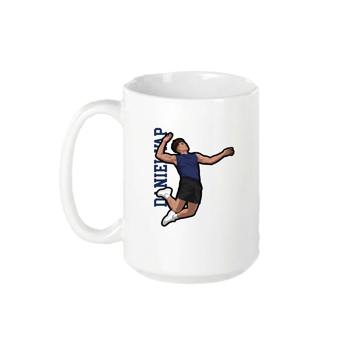 15oz Coffee Mug — Name Vertical in White