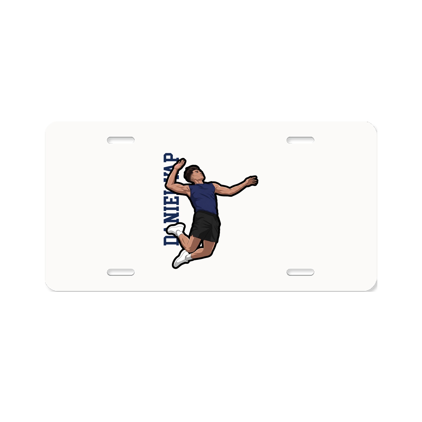 License Plate — Name Vertical in Classic