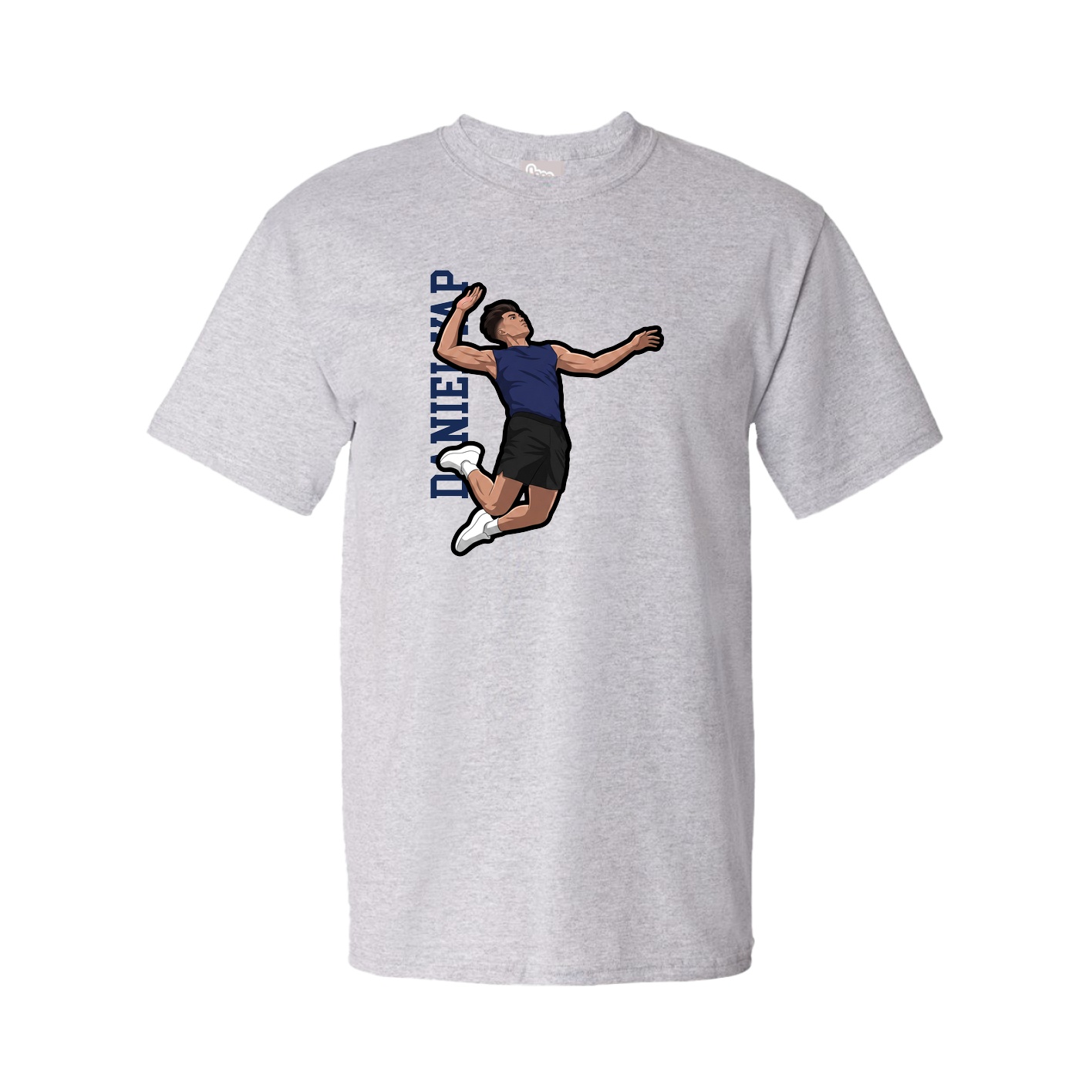 Youth Tee — Name Vertical in Grey