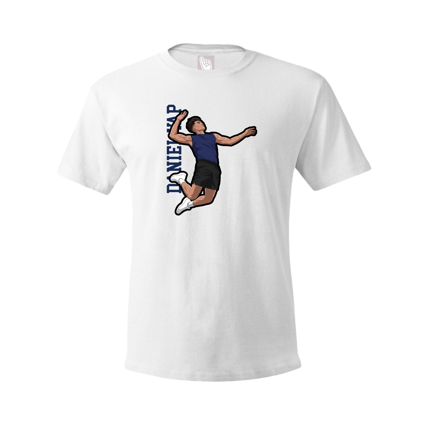 Youth Tee — Name Vertical in White