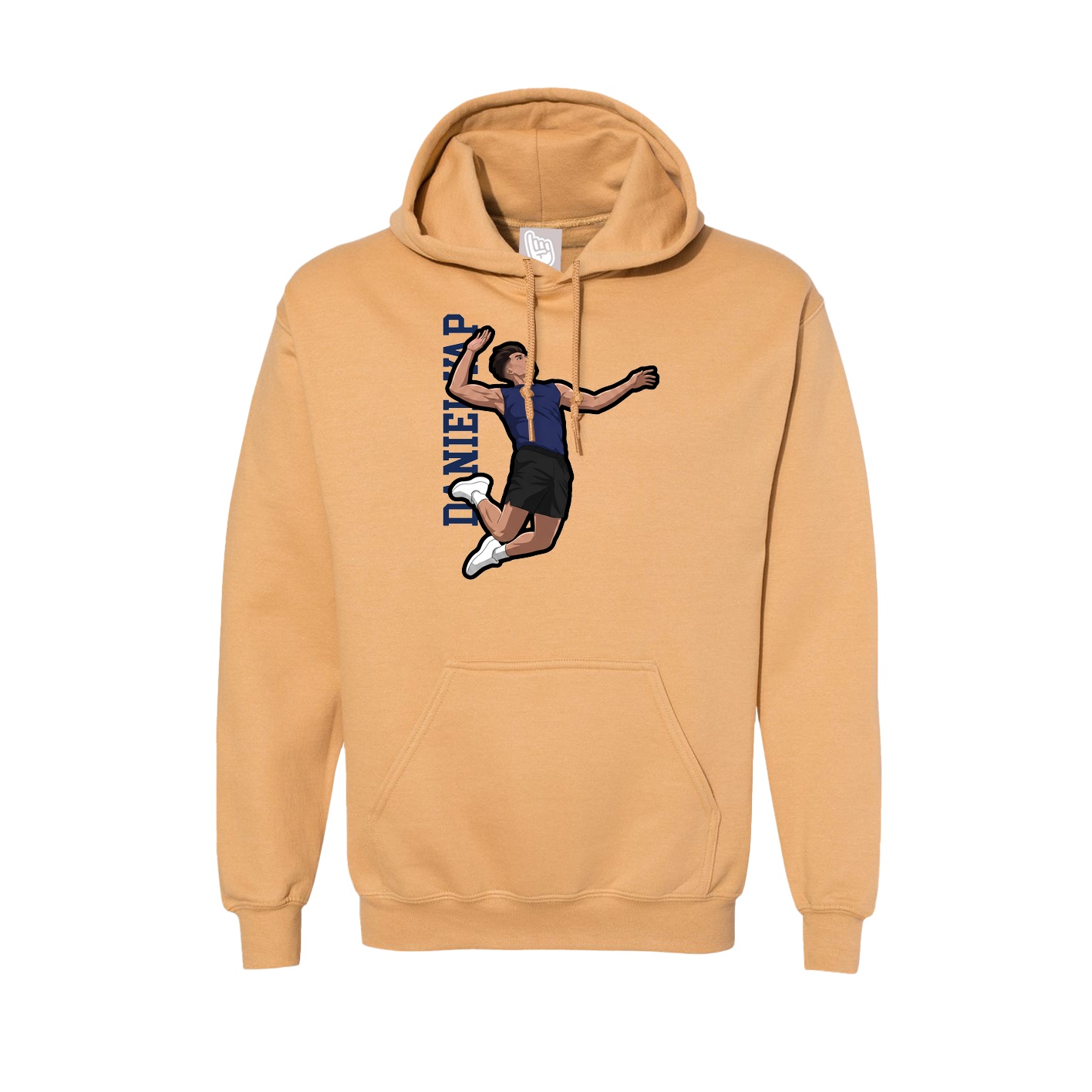 Hoodie — Name Vertical in Vegas Gold