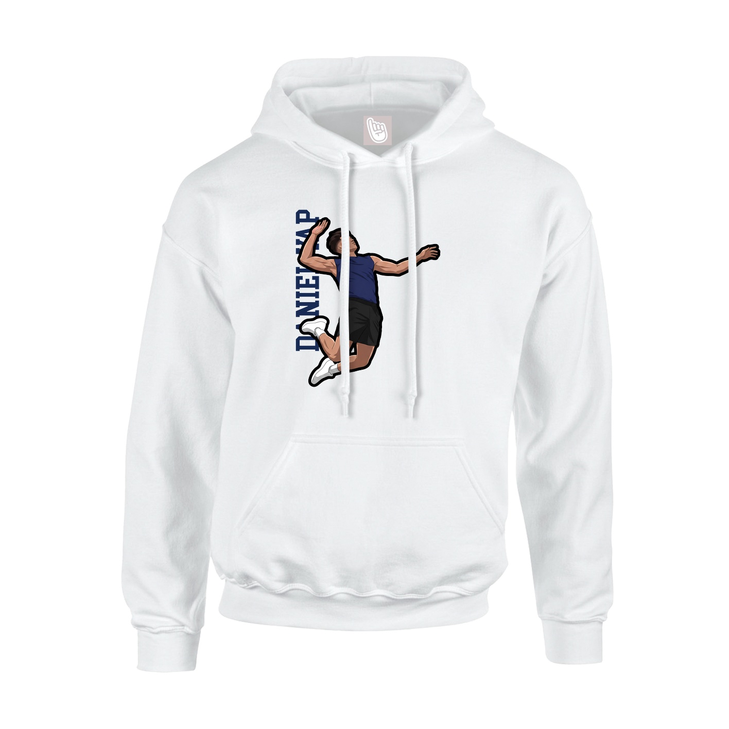 Youth Hoodie — Name Vertical in White