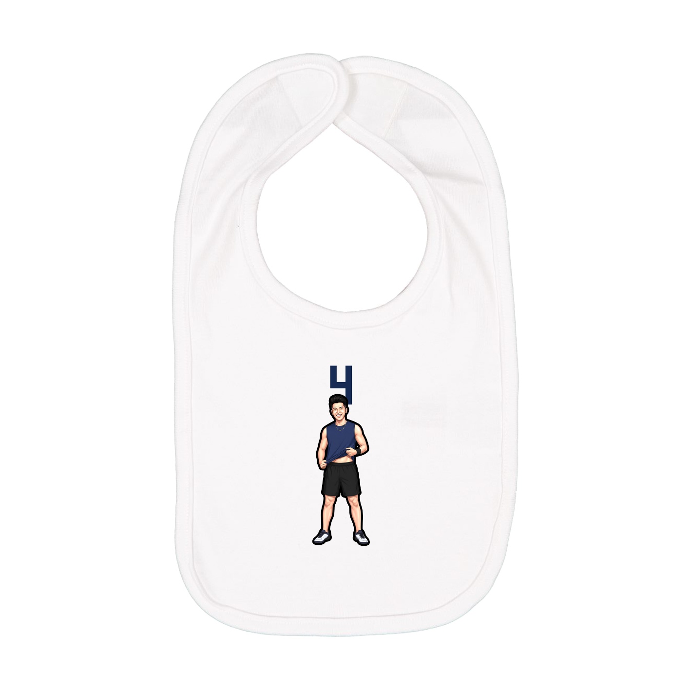 Infant Bib — Number Top in White