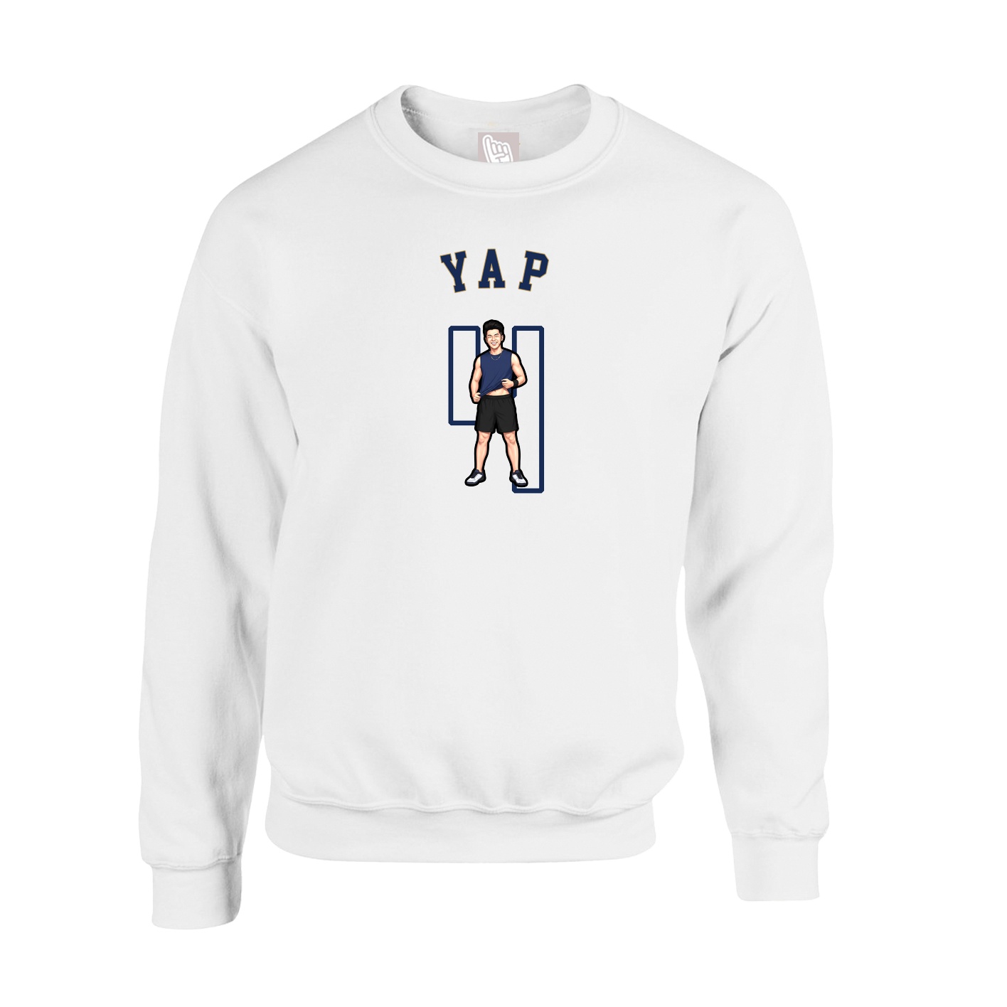 Fleece Crew — Shirsey Arch in White