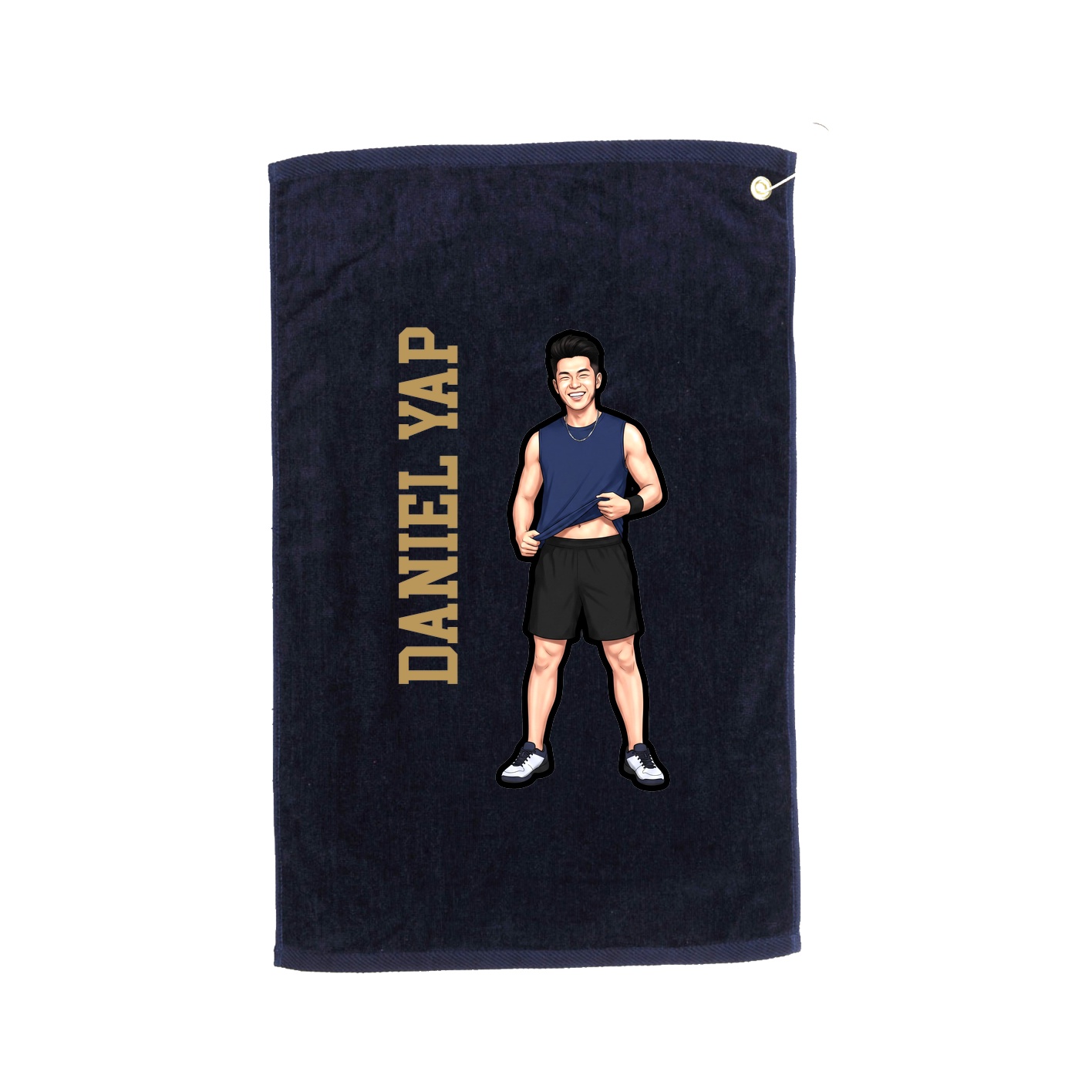 Golf Towel — Name Vertical in Navy