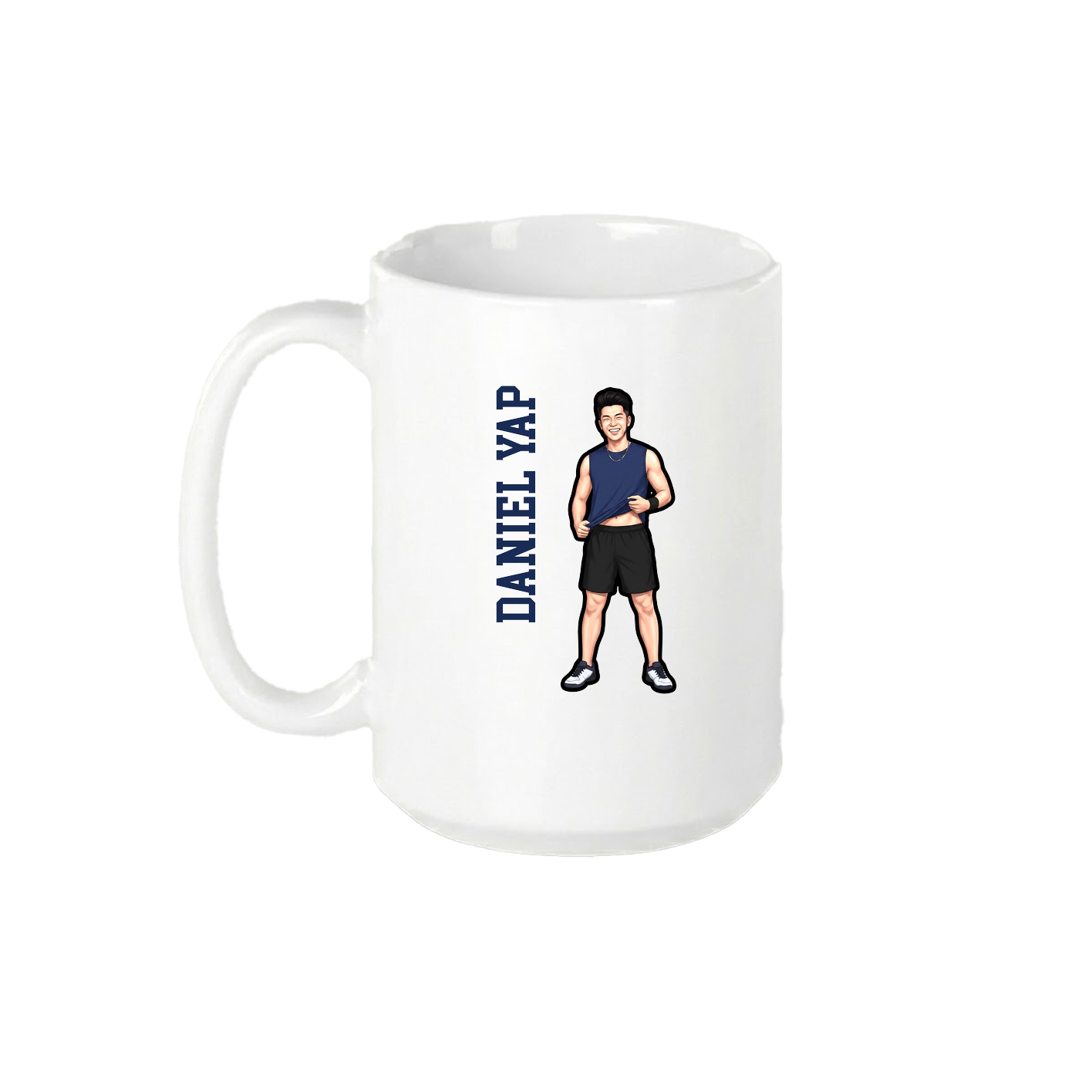 15oz Coffee Mug — Name Vertical in White