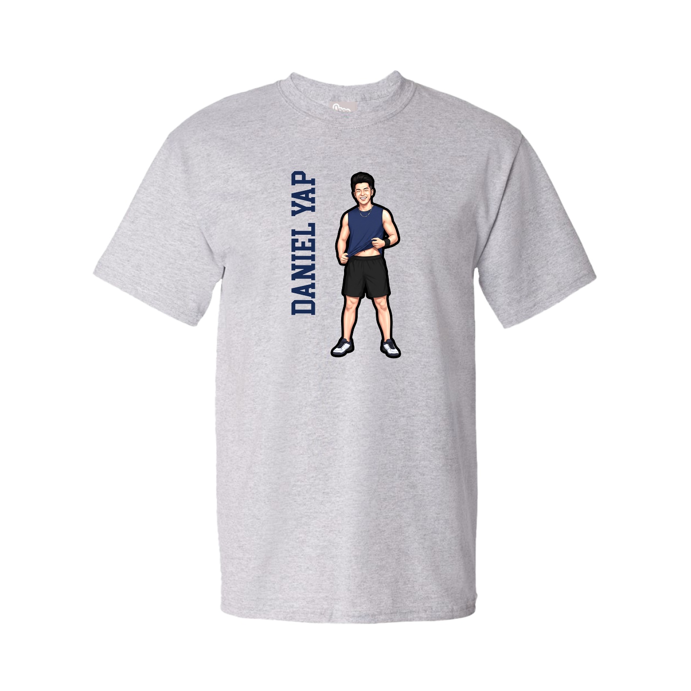 Tee — Name Vertical in Grey