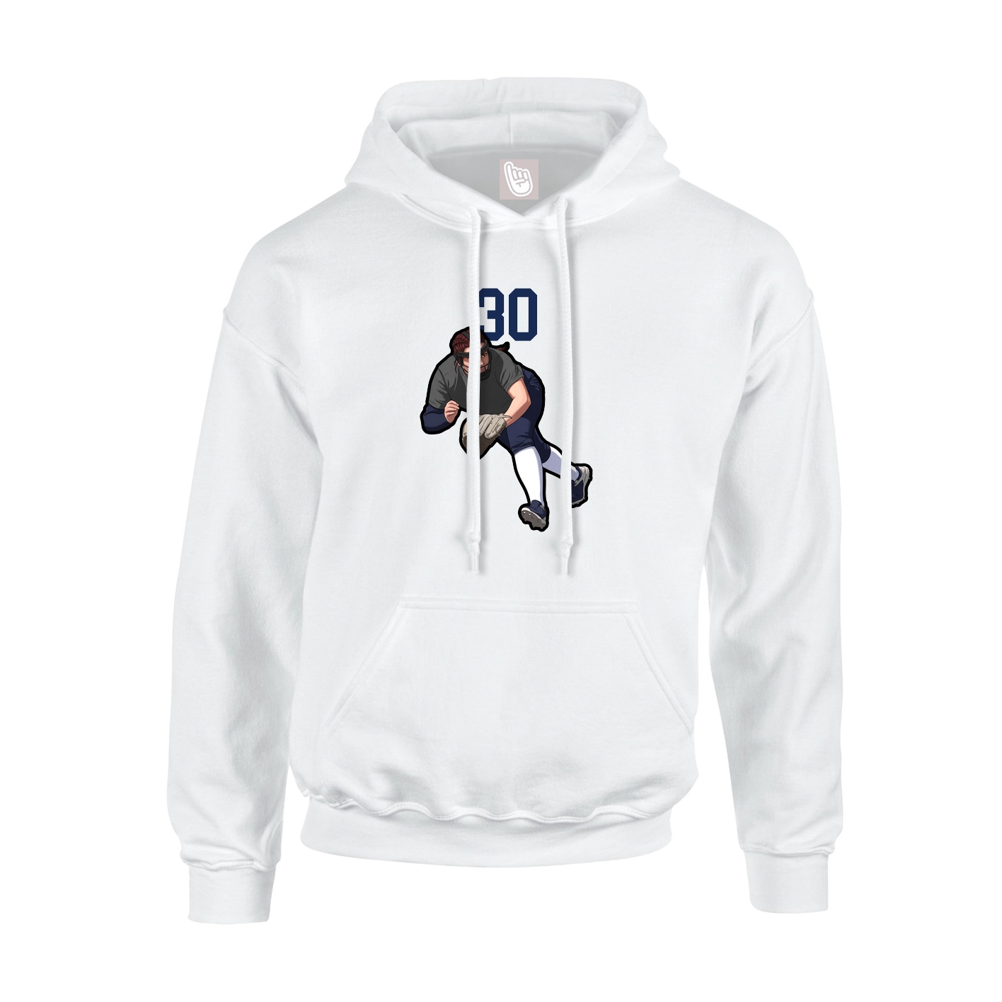 Youth Hoodie — Number Top in White