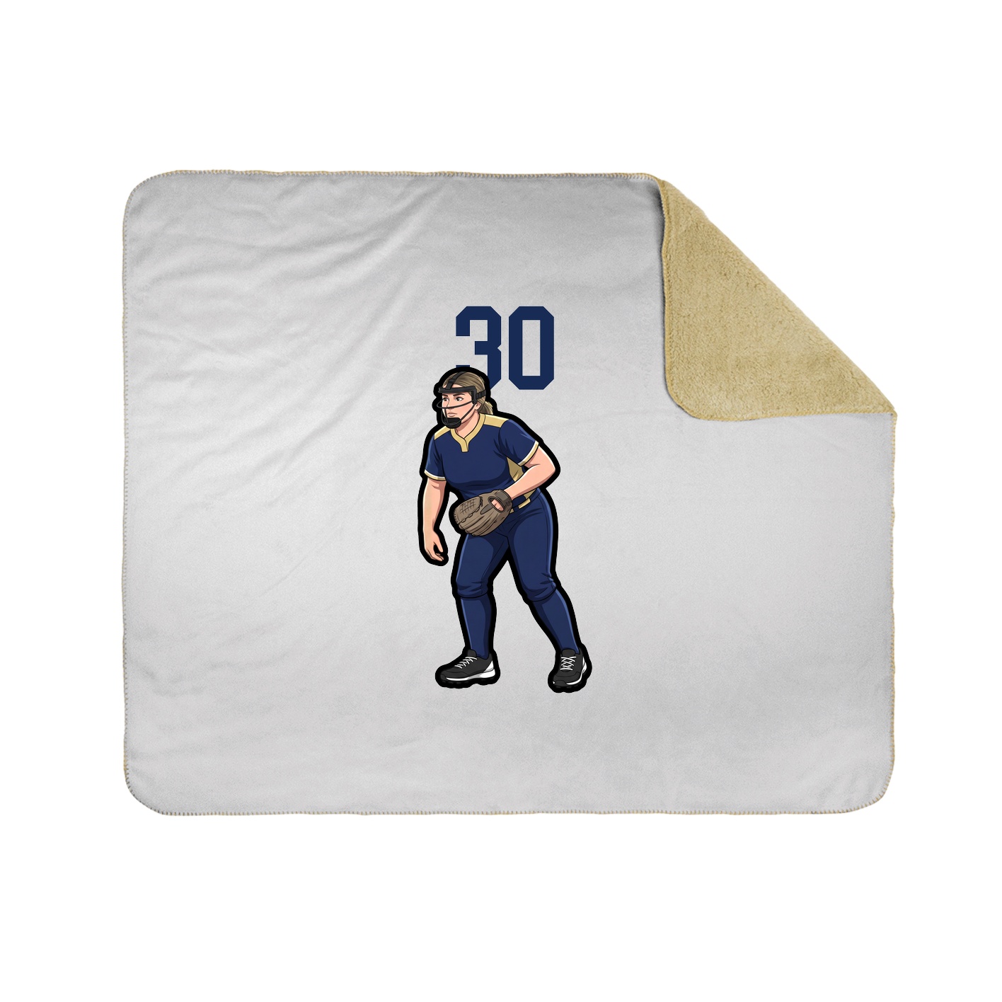 Throw Blanket — Number Top in White