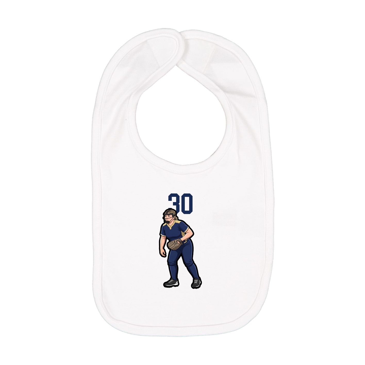 Infant Bib — Number Top in White